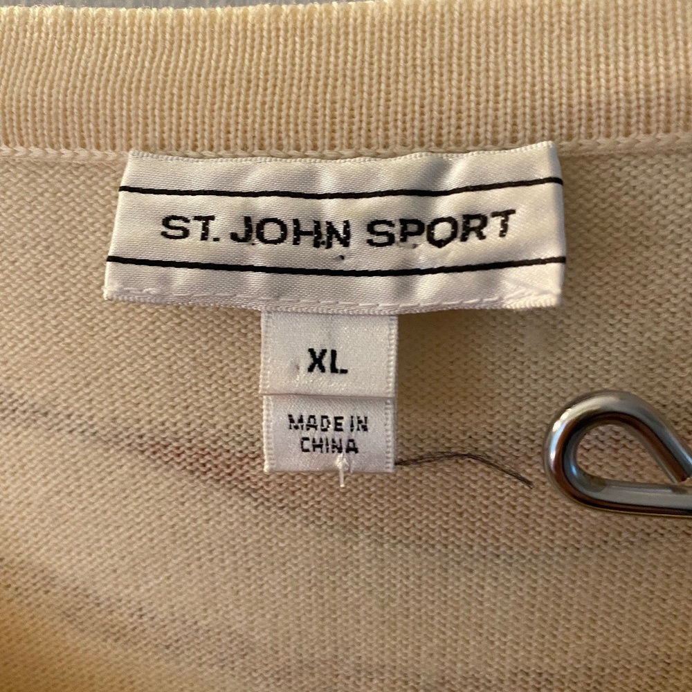 St John Collectors! Rare Tan & Brown Sweater With Equestrian Theme